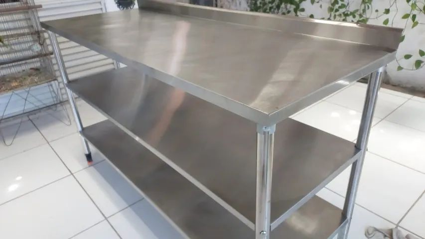 Mesa inox 160x60 (muito nova).