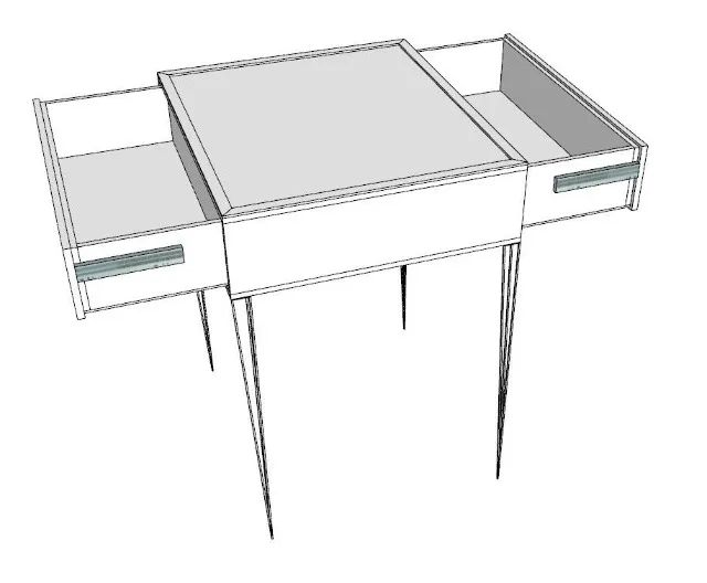 Balcão/Mesa com duas gavetas super moderno em MDF com pés em ferro - Foto 3