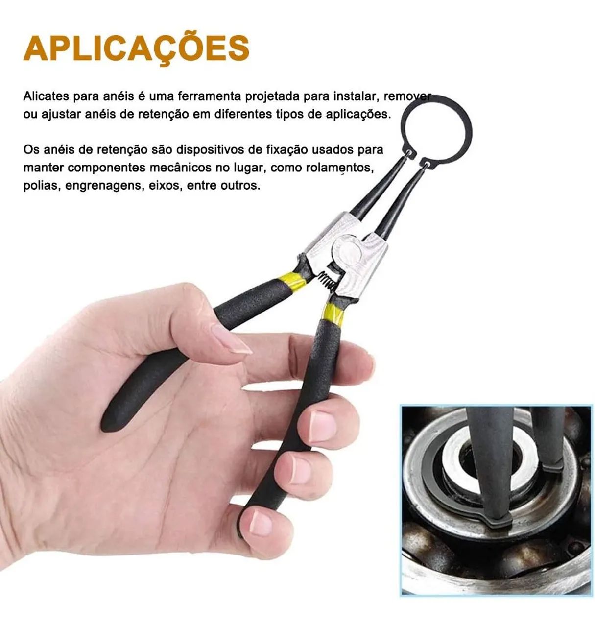 Alicate Extrator Anéis Kit 4 Reto Corneta E Alicates Curvo - Foto 2