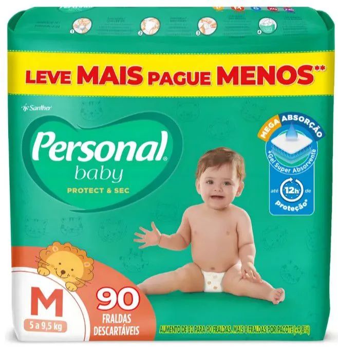 Fralda Personal Protect e Sec, Tam M 90 un - Foto 2