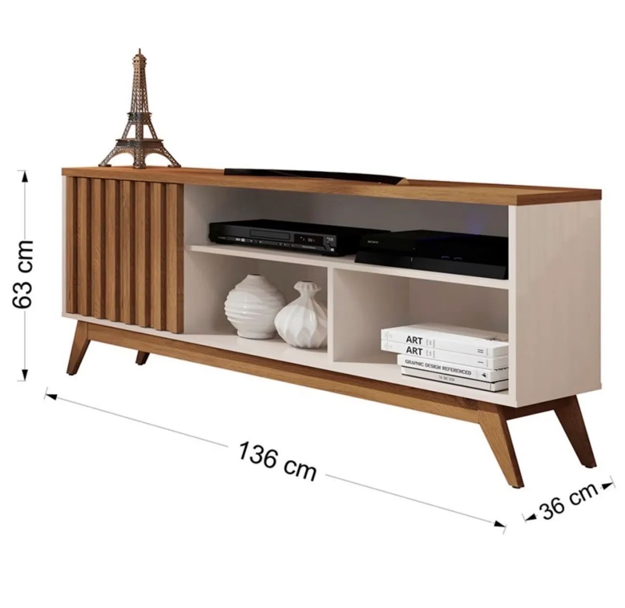 Rack para TV Até 55 Polegadas Malbec Wood Retrô 1 Porta 1