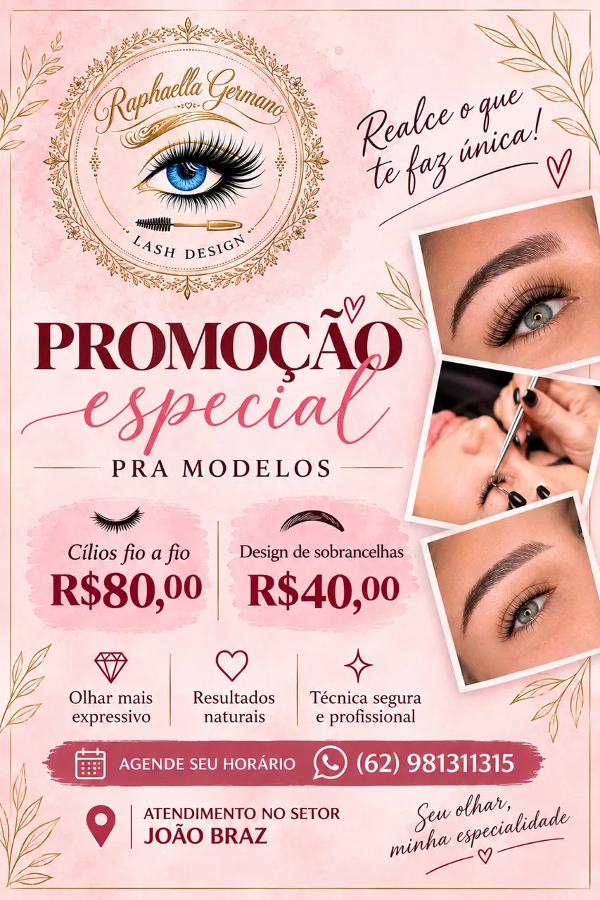 Extensão de cílios e sombrancelha 