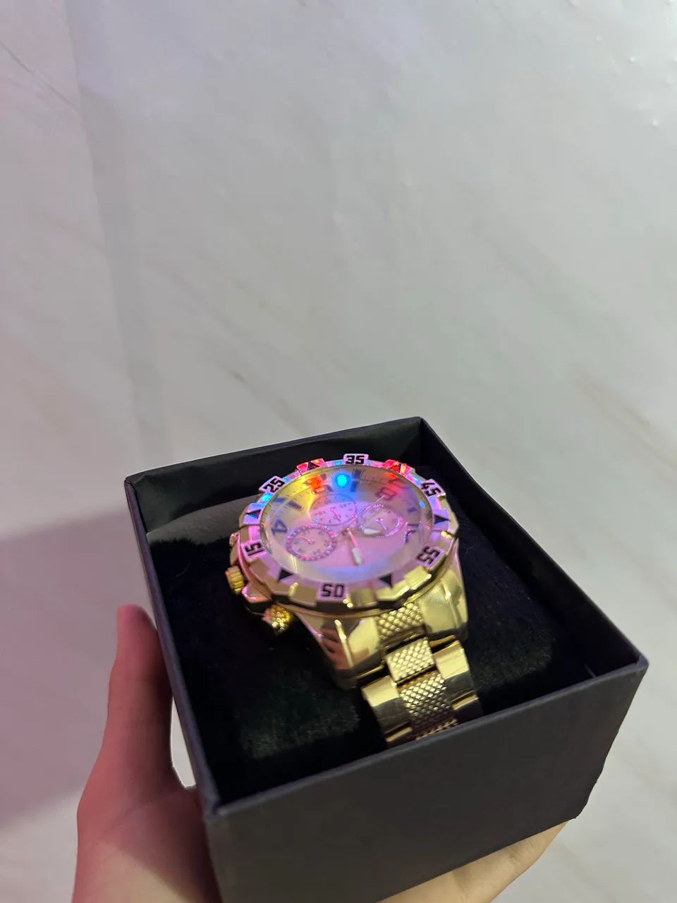 Relógio masculino dourado - Foto 2