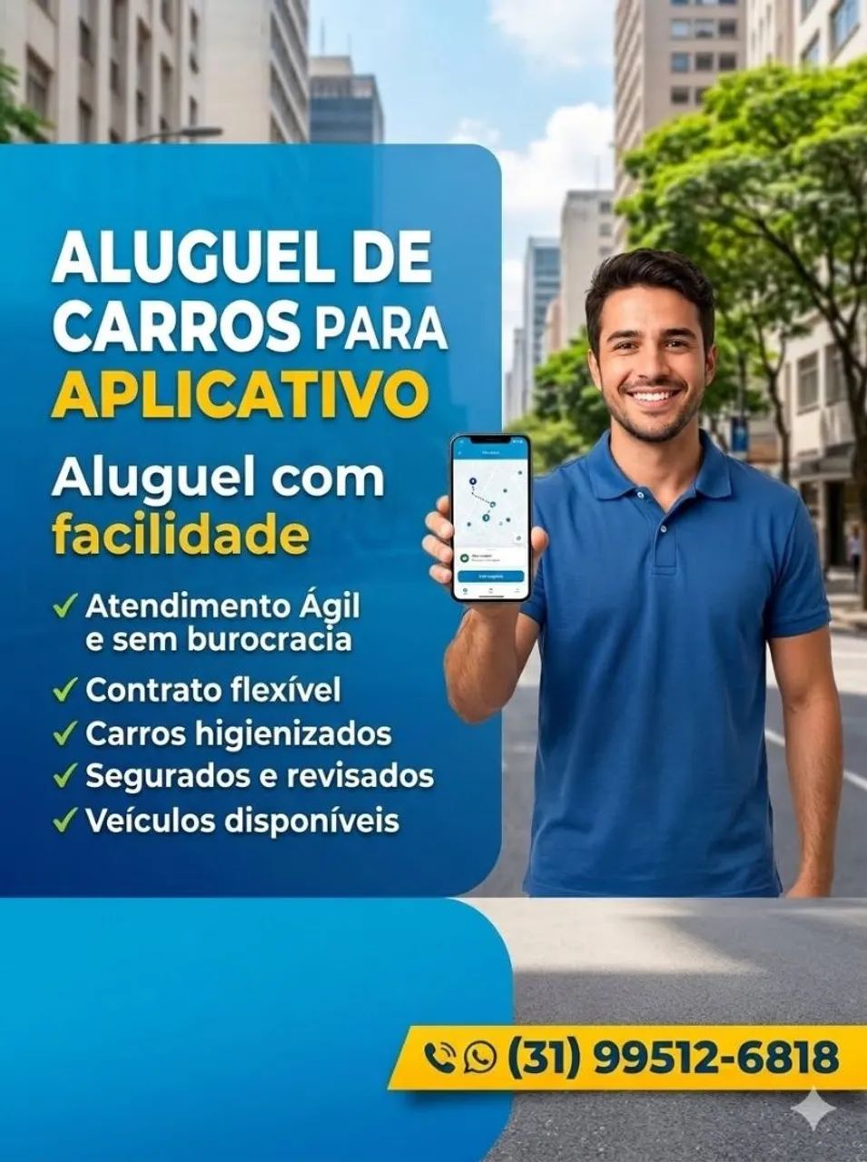 Locação de carro 99/Uber