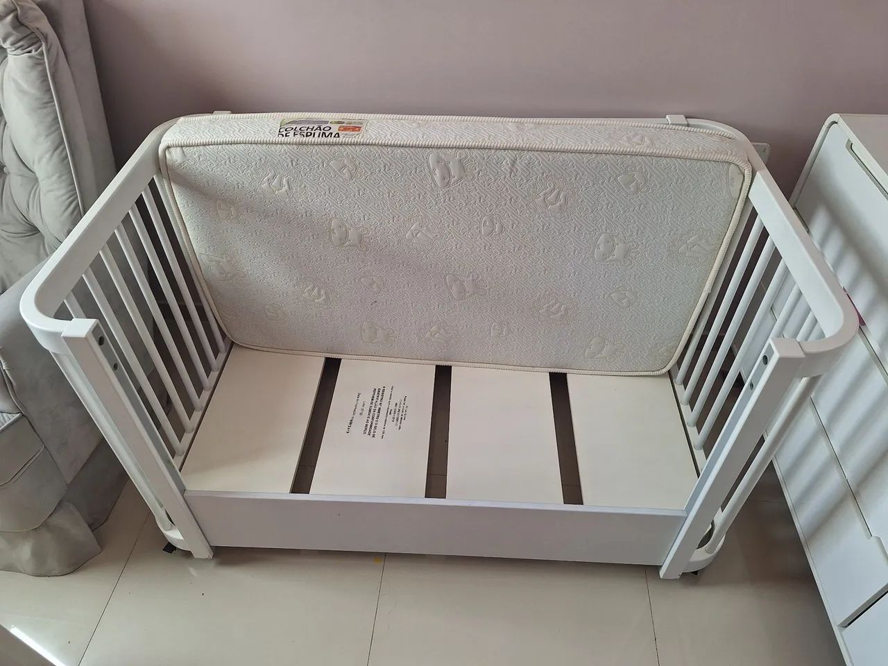 Berço evolutivo quater com colchão ortobom - Foto 5