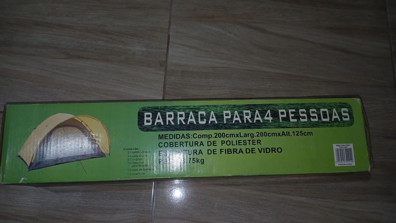 Barraca de acampamento para 4 pessoas 