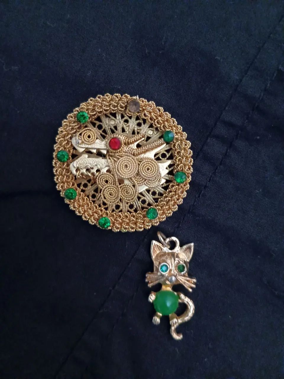 Broche em filigrana e pingente retrô  - Foto 5