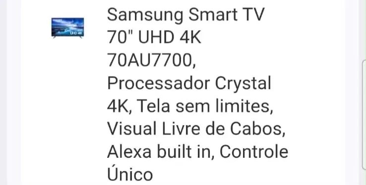 Smart TV Samsung 70 polegadas - Foto 3