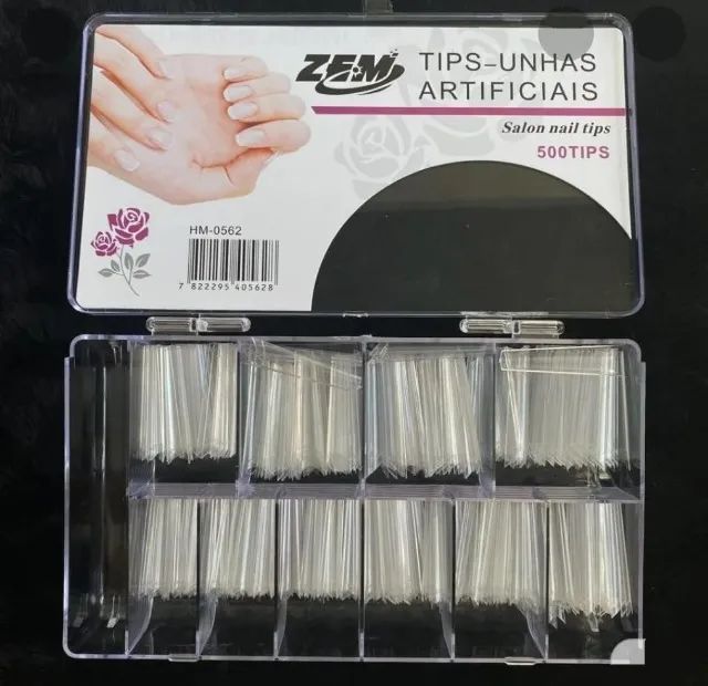 500 Tips Alongadas Curvatura C Unhas Postiças Transparente Profissional