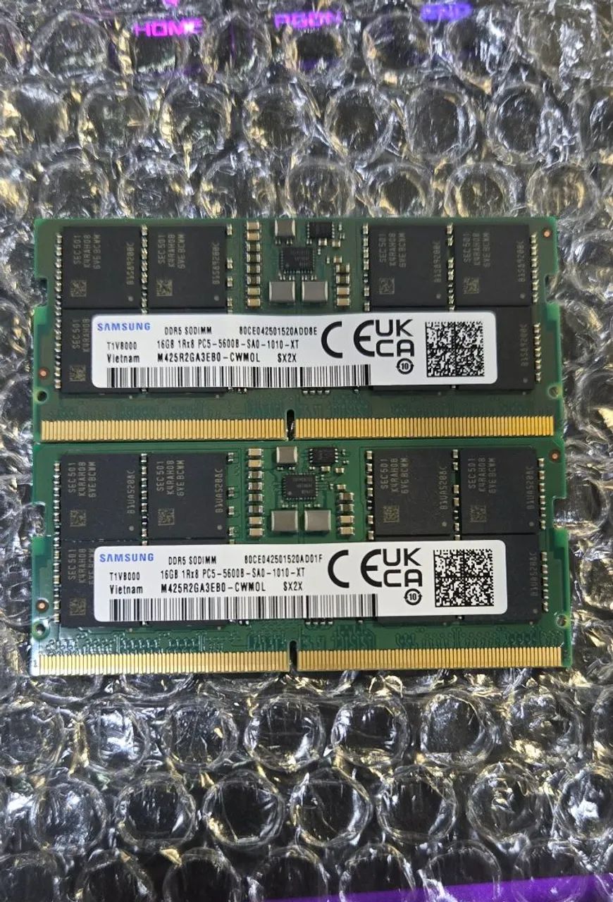 【新品PC取り外し】Samsung DDR5 8GB×2枚セット　計16GB DDR5 no Brasil