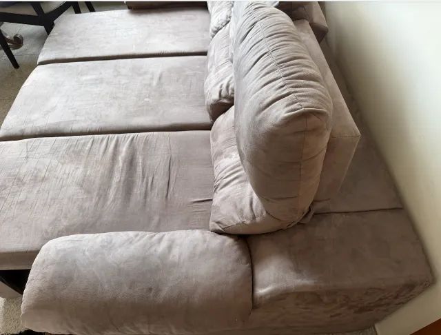 Sofá Retrátil e Reclinável 3 Lugares Suede - Ótimo Estado - Foto 3