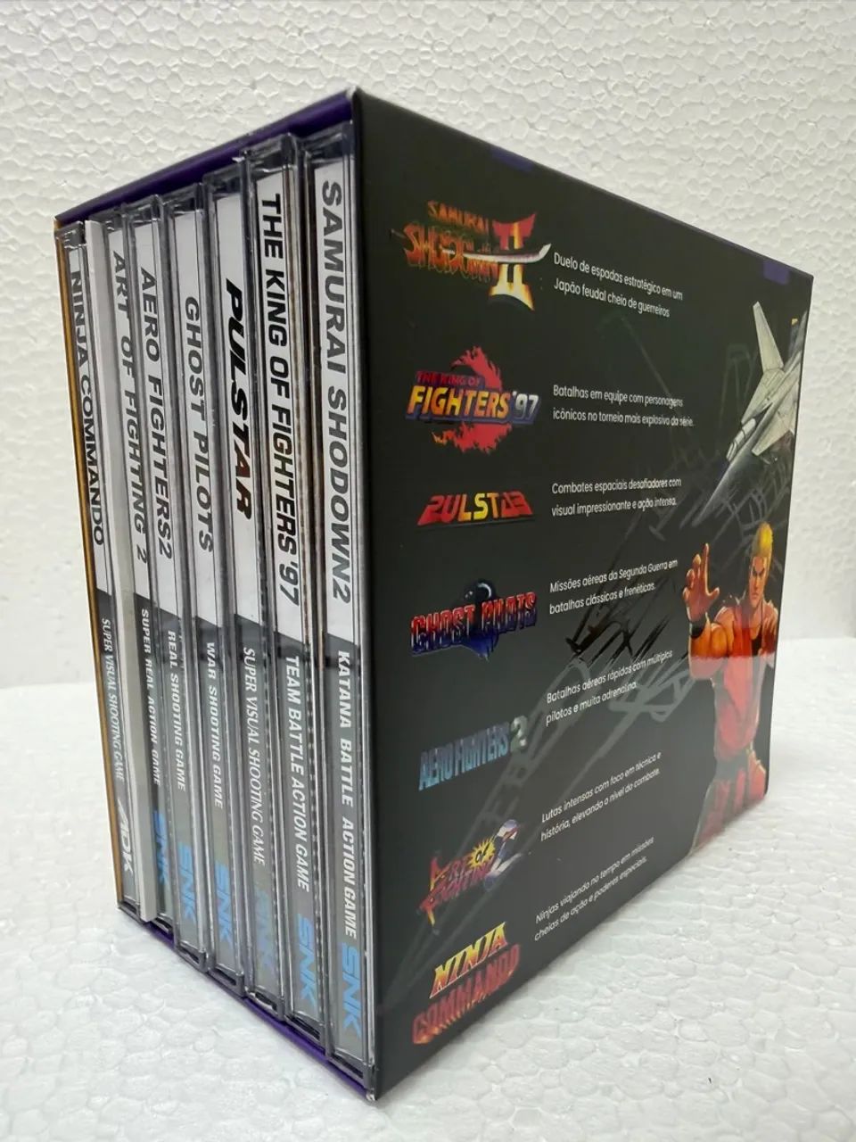 Box Neo Geo CD com 7 Jogos Prensados Completos com Manual Colorido
