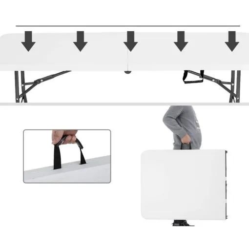 MESA DOBRÁVEL 180CM BRANCA - Foto 4