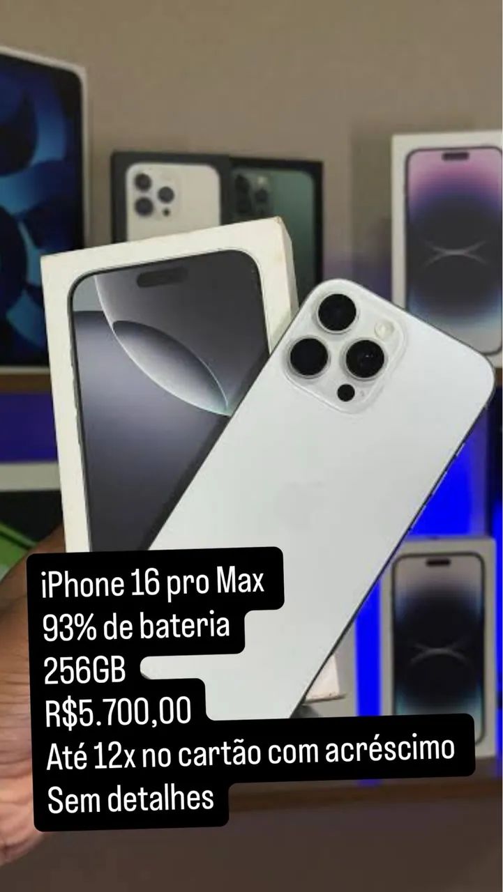 iPhone 16 pro Max 93% bateria