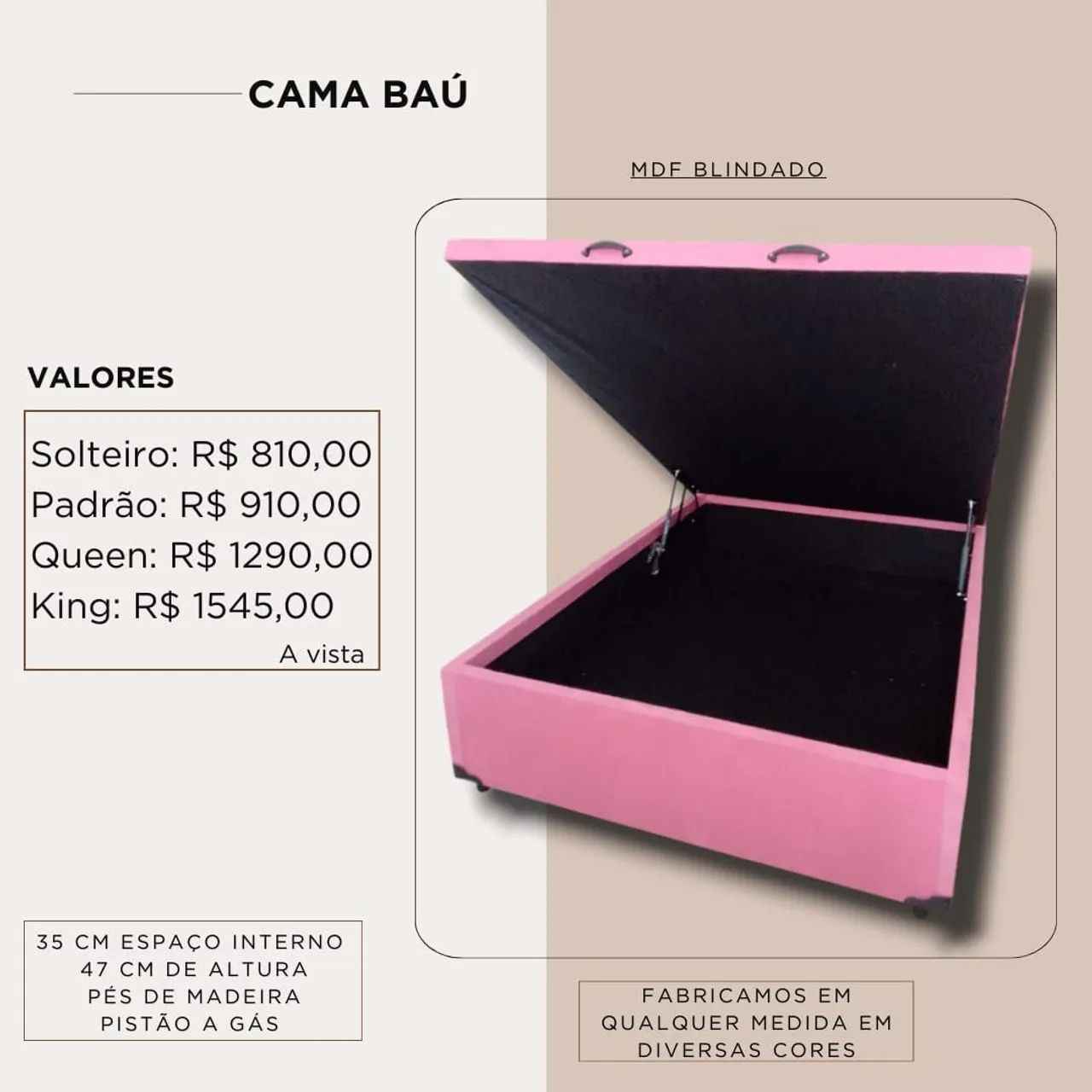 Tamanhos de cama box baú, diversas cores!  - Foto 4
