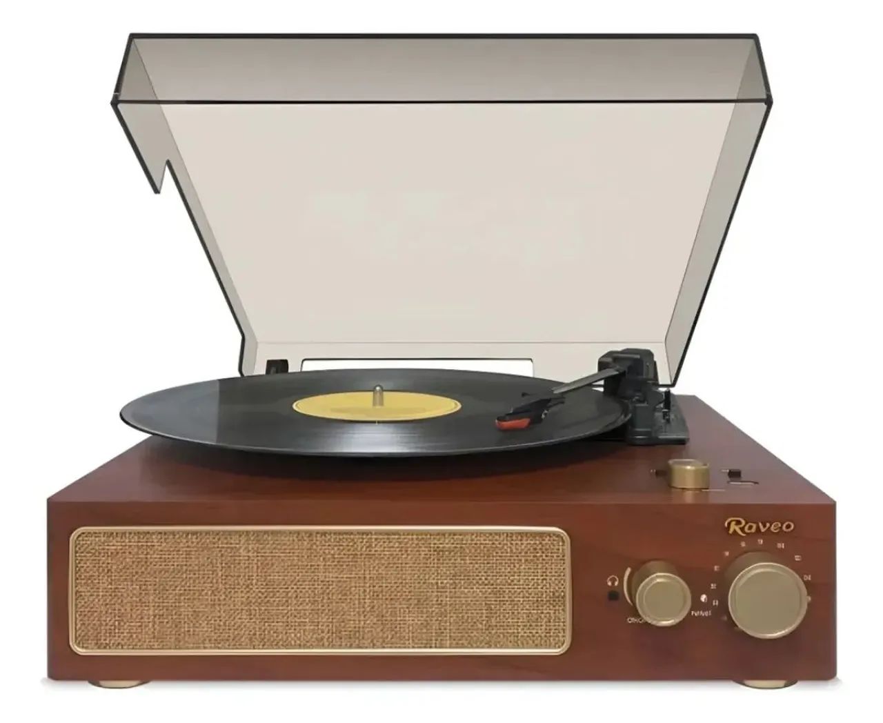 Toca Disco Raveo Studio Radio Fm Usb Bluetooth Brown