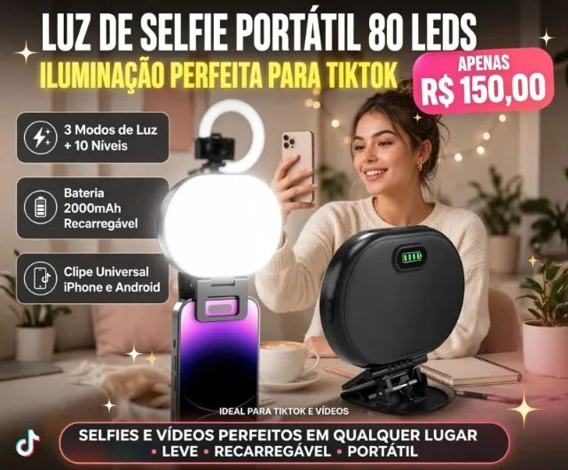 LUZ DE SELFIE PORTÁTIL 80 LEDS