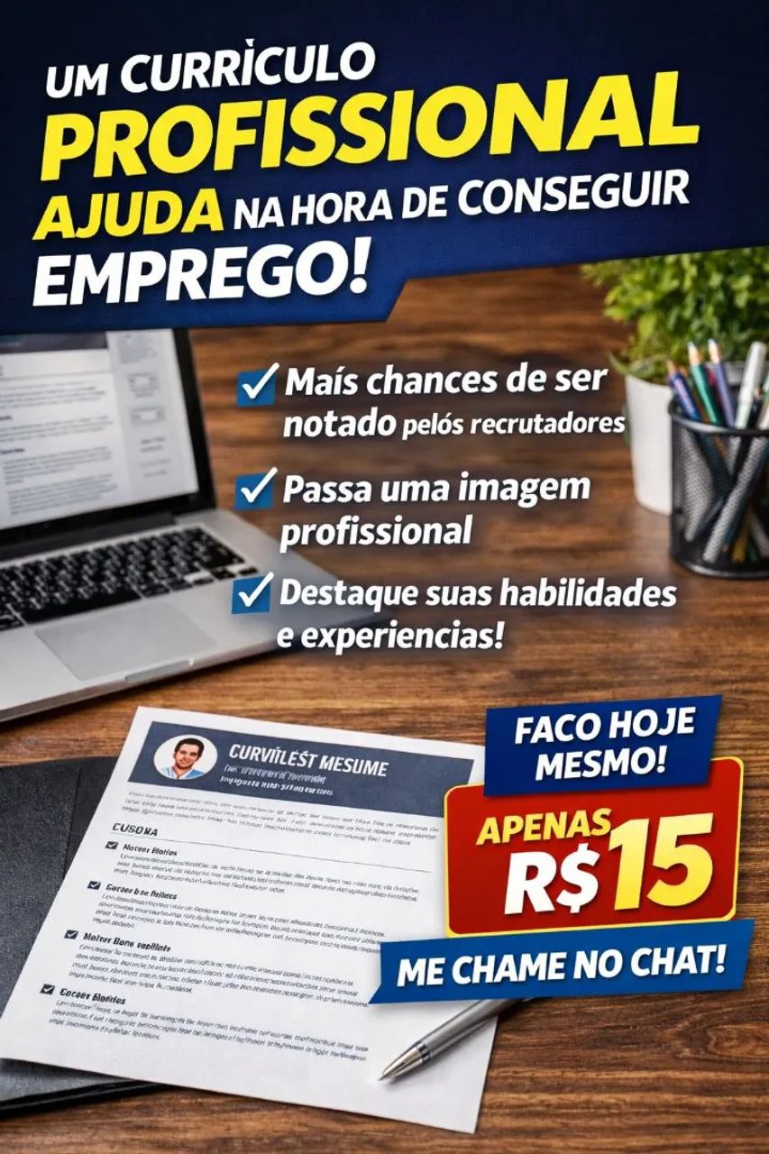 Currículo Profissional para Conseguir Emprego - Entrego Hoje R$15