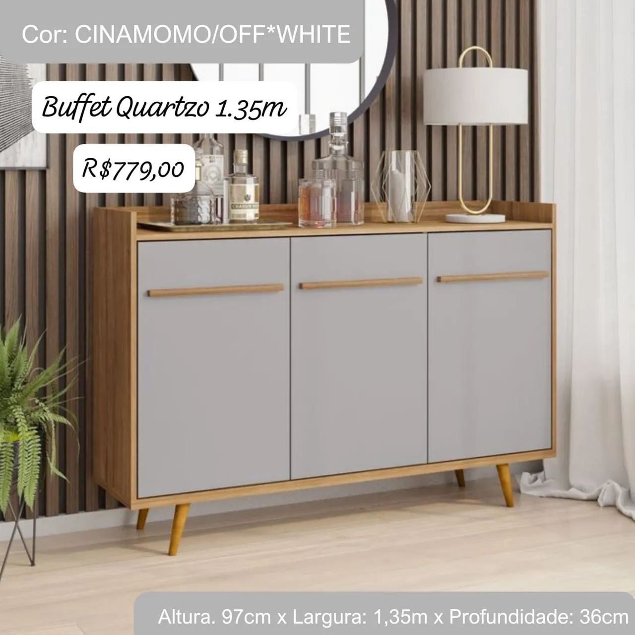 Buffet Quartzo 1.35m