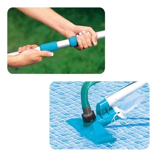 Kit Manutenção para Piscina - Peneira e Aspirador com Cabo Aluminio Intex - Foto 2