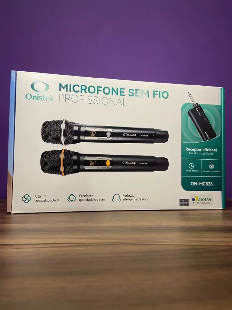 Microfone sem Fio Duplo Onistek com Receptor ON-MC826 an3