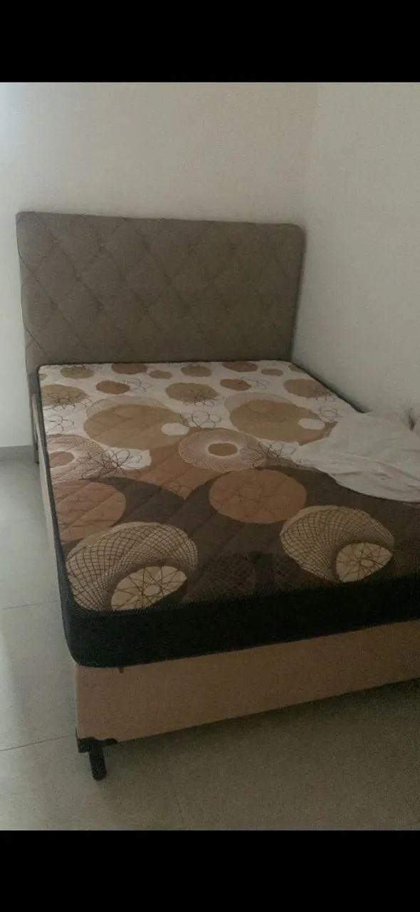 Cama nova com colchão e encosto 600,00