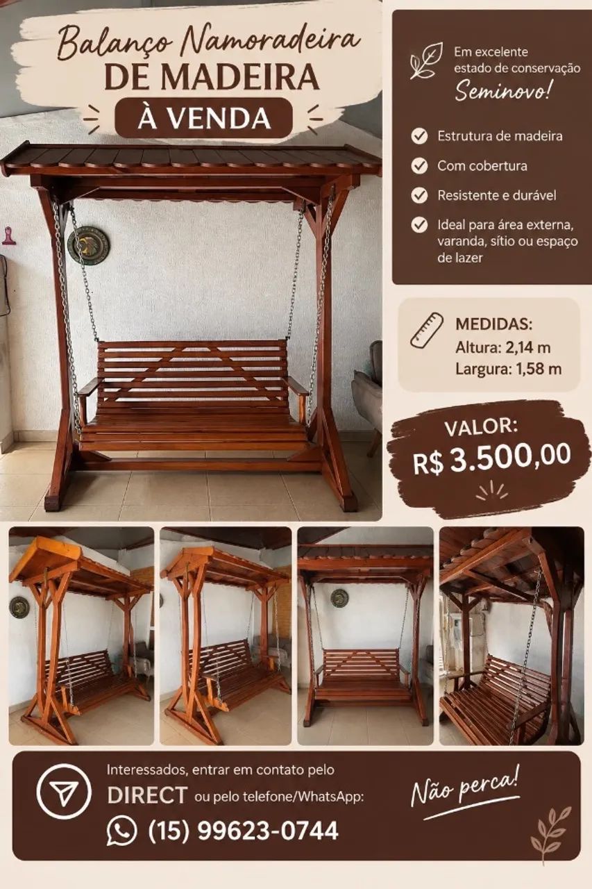 Banco de balanço namoradeira 