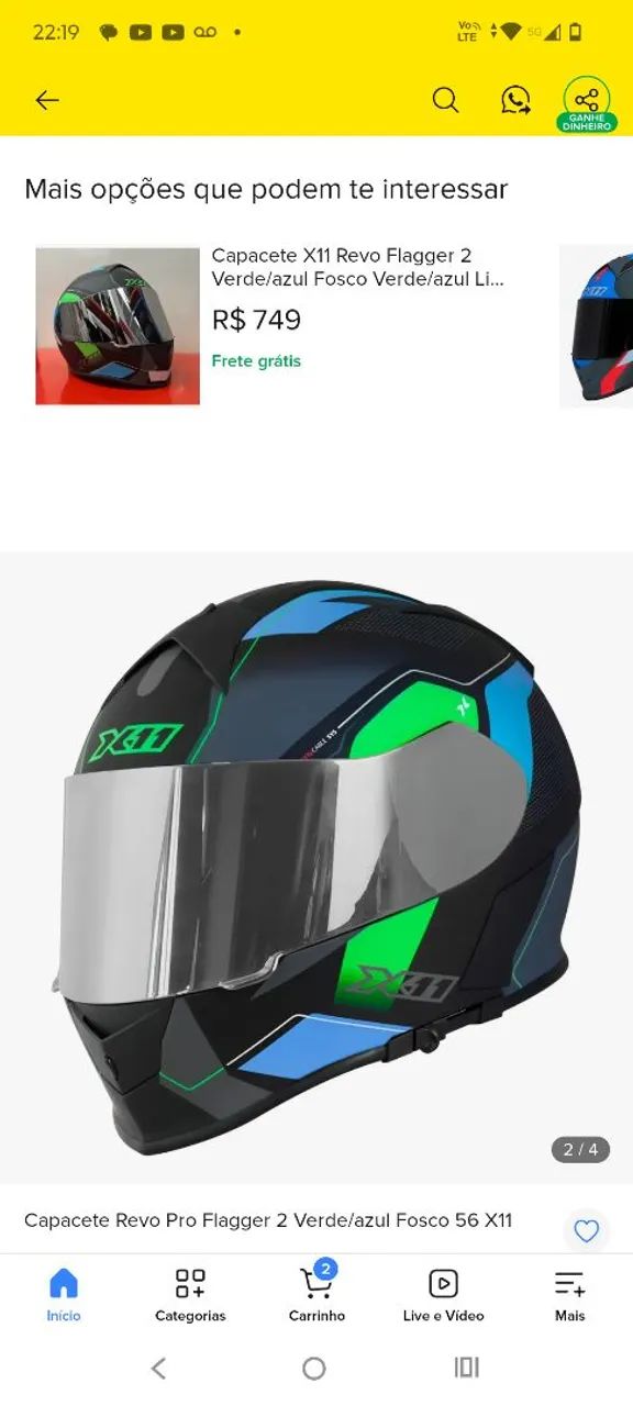 Vendo capacete 500 reais