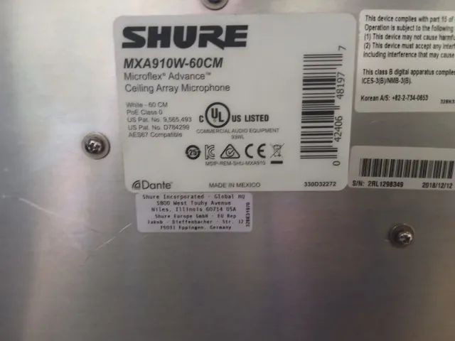 Microfone de Teto Shure MXA910W-60CM  - Foto 2