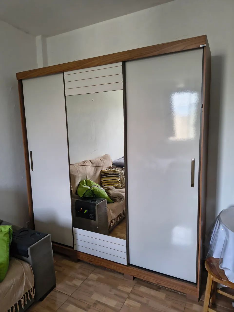 Guarda-Roupa Panan Búzios 3 Portas de Correr com Espelho - Foto 3