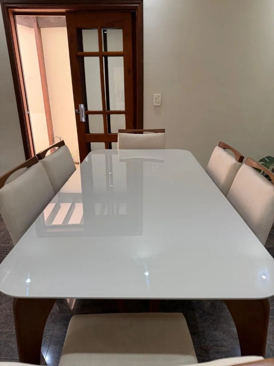 Conjunto de Mesa Retangular com 6 Cadeiras - Impecável - Foto 4
