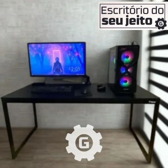 Mesa para Computador Reforçada 1,5m NOVA Estilo Industrial Multiuso de Notebook Estudo - Foto 2