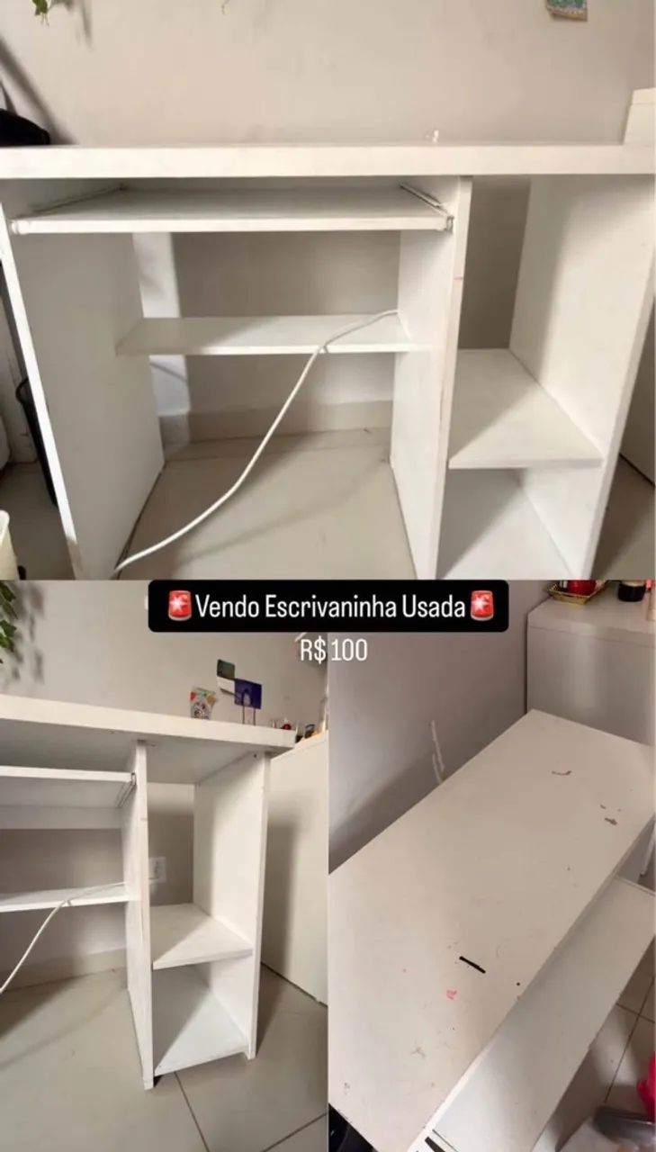 Vendo Escrivaninha branca usada 