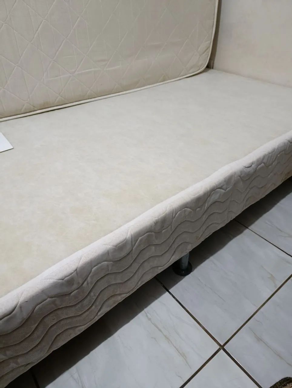 Cama Solteiro Extra 120x210 + Colchão de Molas - Conjunto Completo - Foto 3