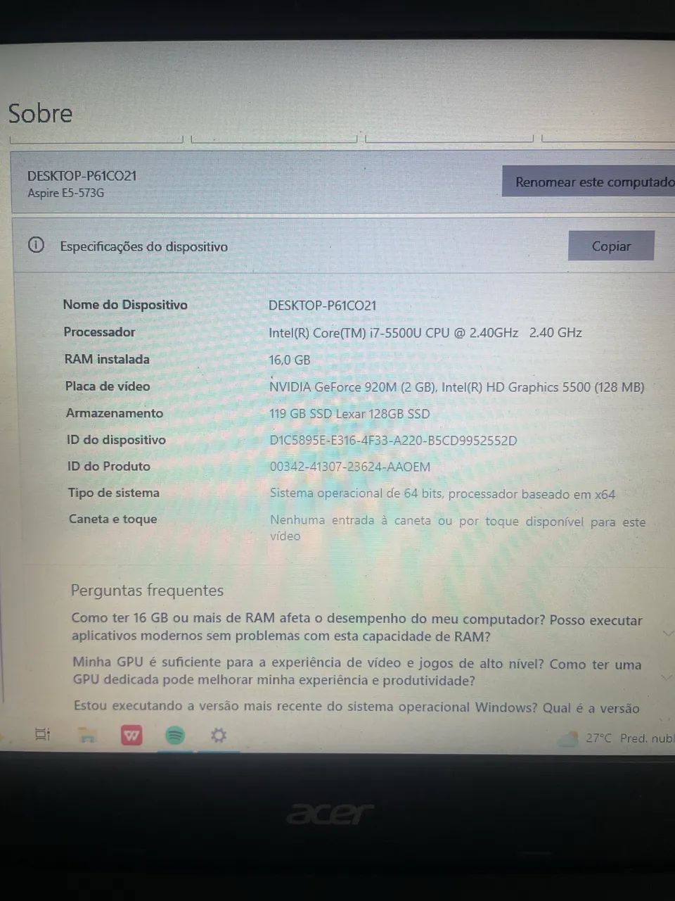 Notebook acer i7  - Foto 4