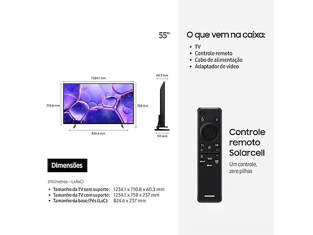 Smart TV Samsung 55 pol. Crystal 4K U8600F - Foto 3