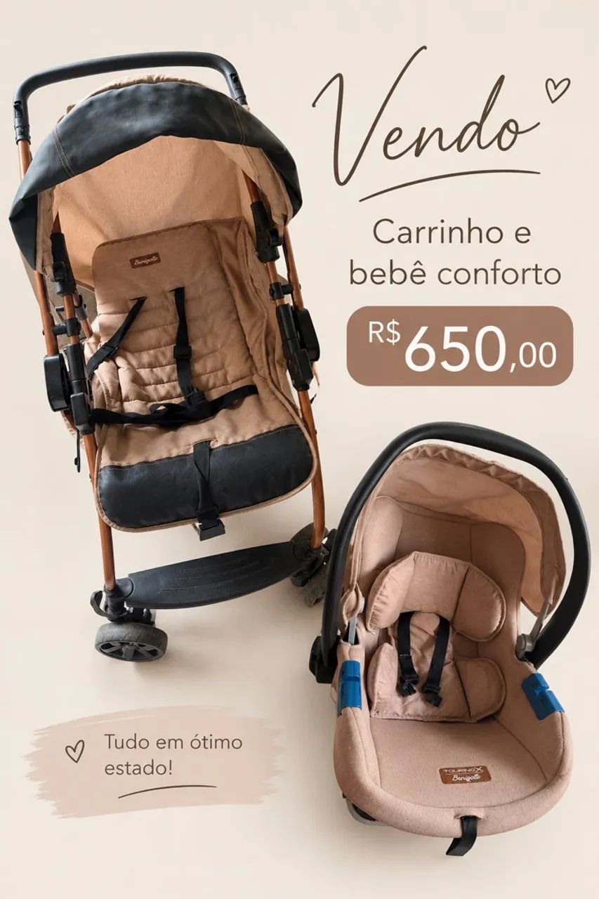 carrinho e bebê conforto 