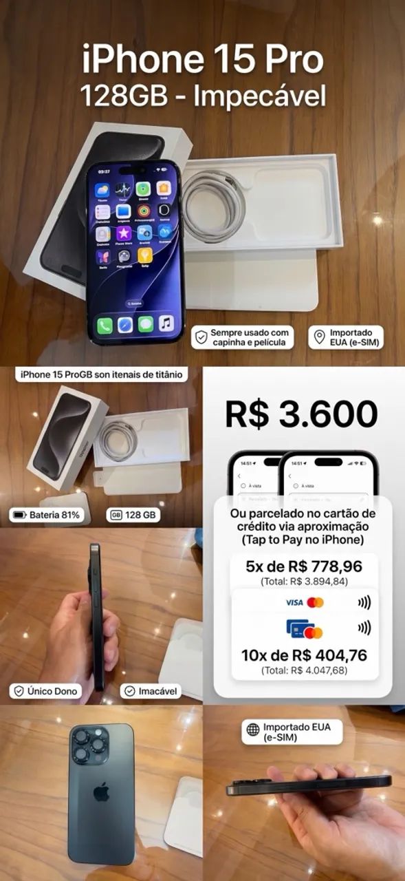 iPhone 15 Pro 128GB - Impecável - Foto 3