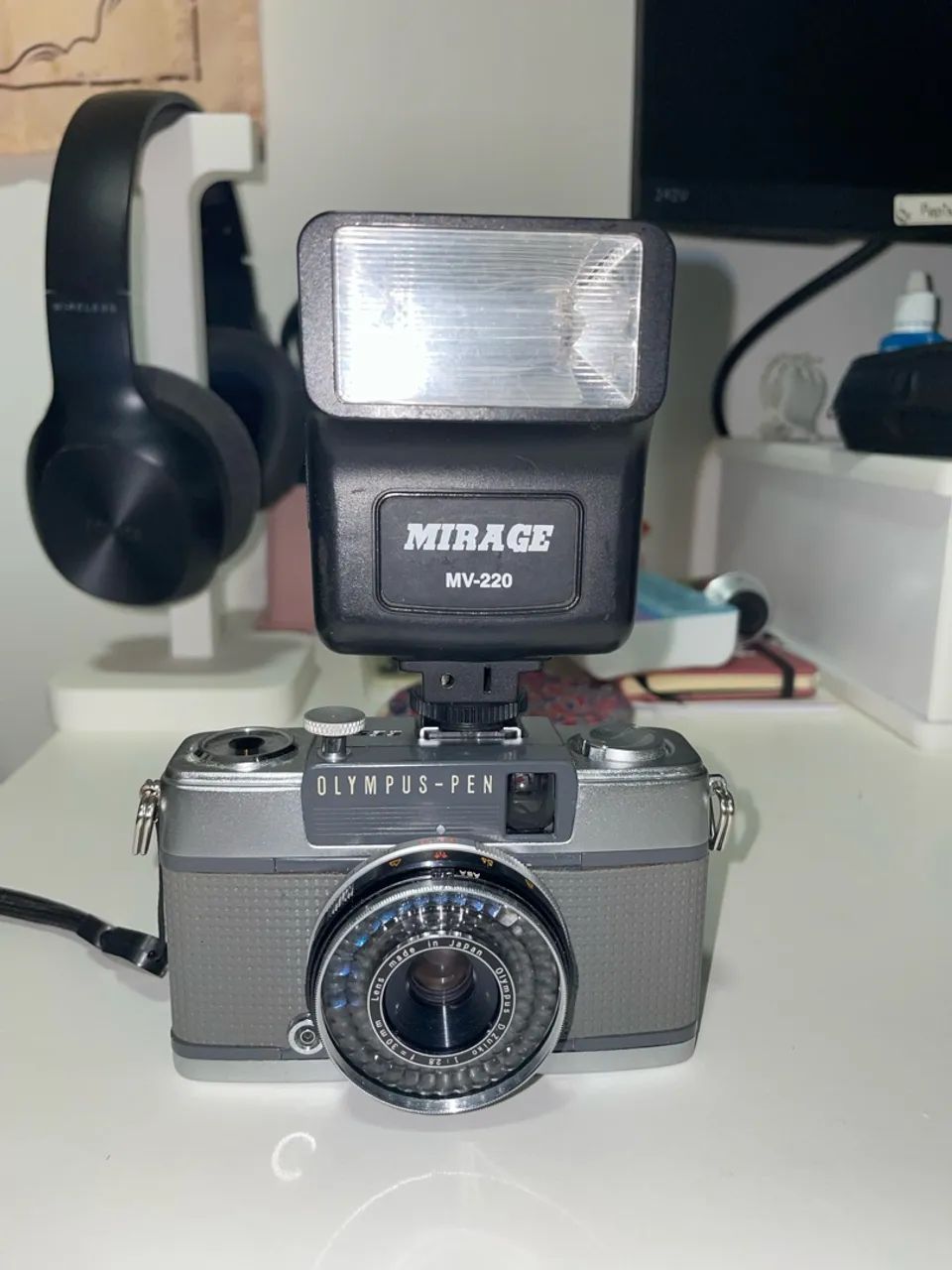 Câmera Analógica Olympus Pen EES-2 + Flash Externo - Câmeras e