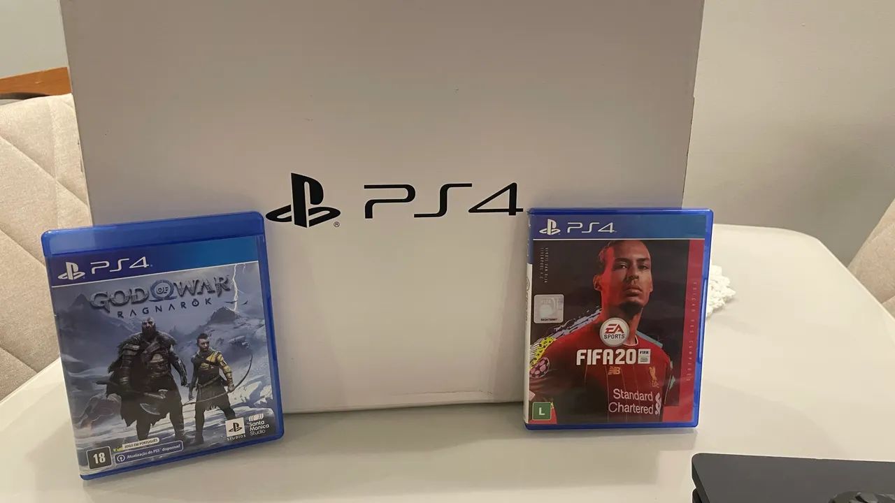 PS4 slim 1 TB, com controle, com god of war Ragnarok + 1 jogo - Foto 5