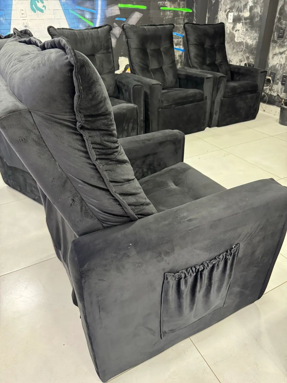 POLTRONAS RECLINÁVEIS VELUDO  - Foto 4