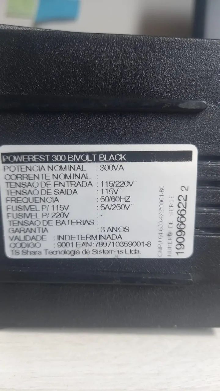 Estabilizador com defeito TS SHARA 300 VA usado. - Foto 3