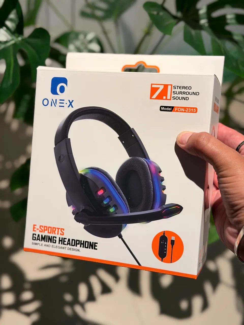 Headset gamer com microfone e rgb