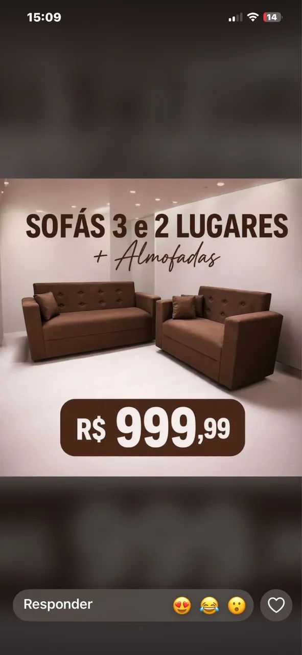SOFÁ 3 e 2 LUG NOVOS $ 999,99 PAGUE NA ENTREGA!!! Várias cores 