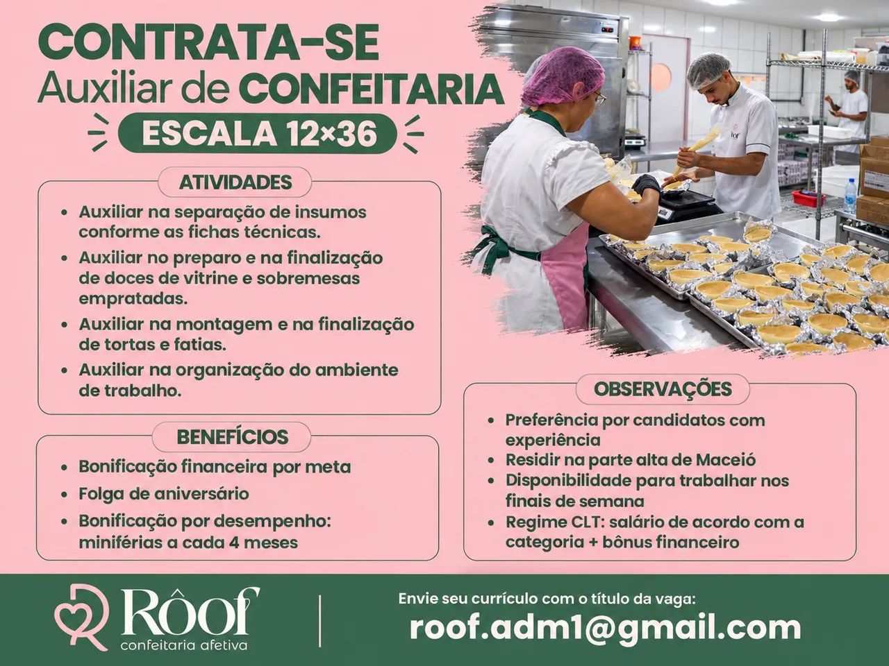 VAGA DE EMPREGO: AUX. DE CONFEITAR 
