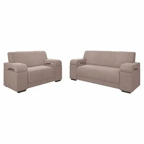 Conjunto de Sofa Atlanta 2 e 3 Lugares Tecido Veludo - Estofar - Foto 2