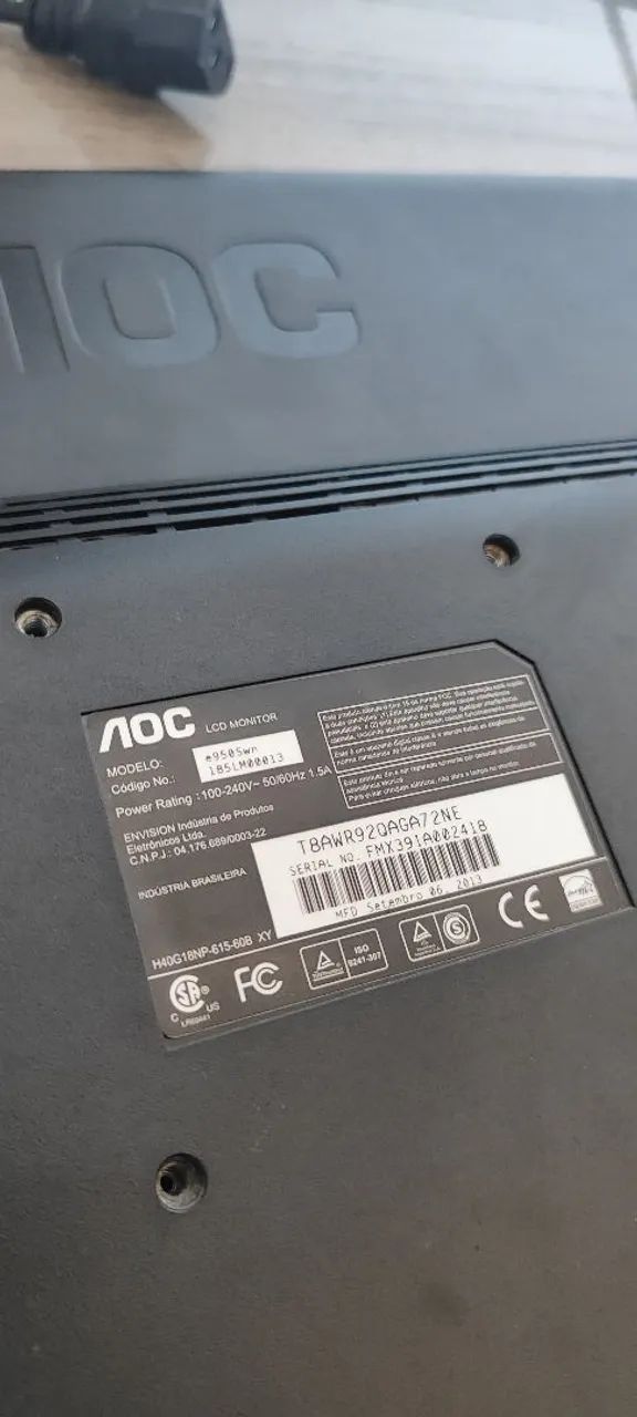 Monitor LED AOC 18.5" Polegadas - Modelo E950swn (Perfeito Estado) - Foto 3