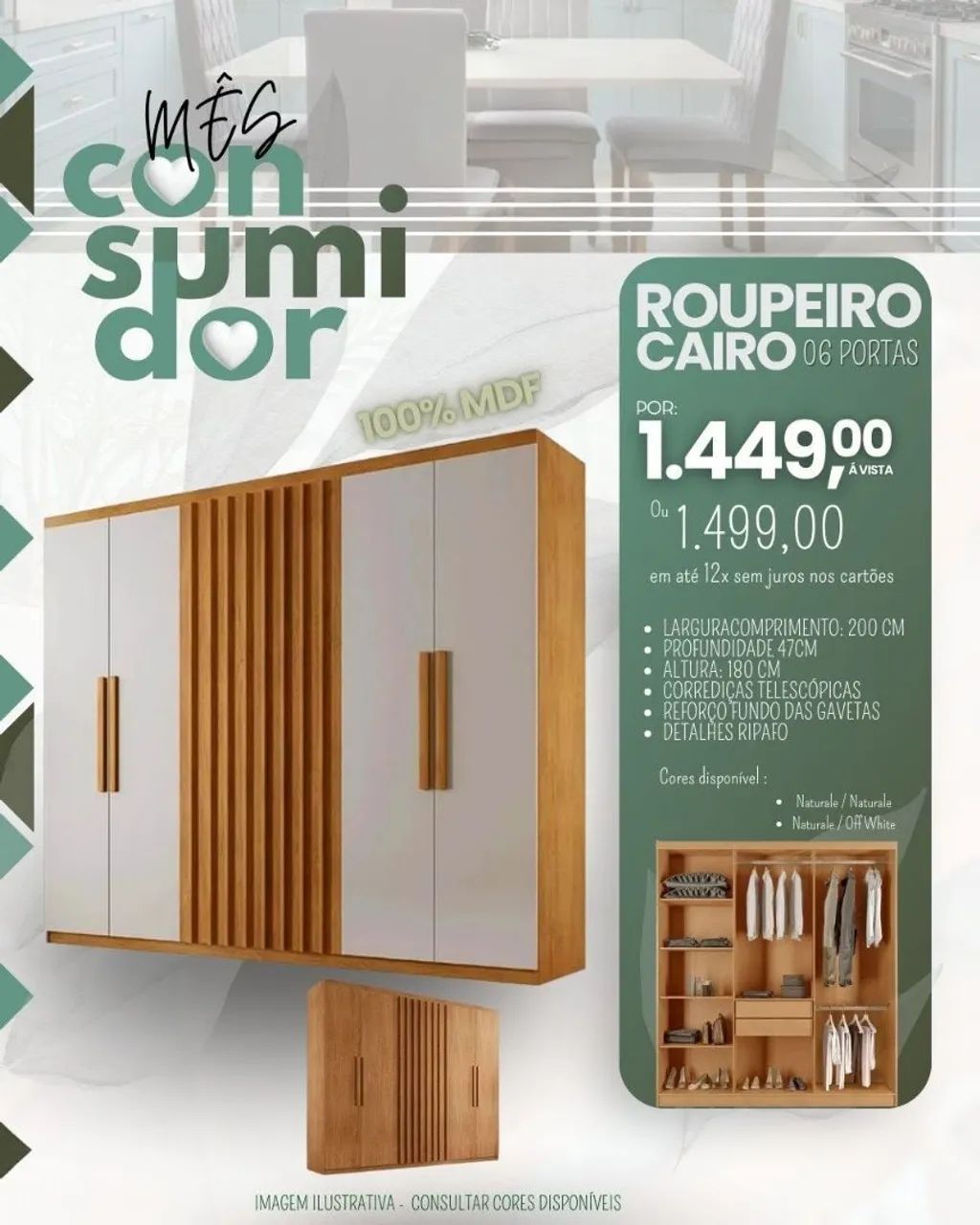 Roupeiro 06 portas - Foto 2