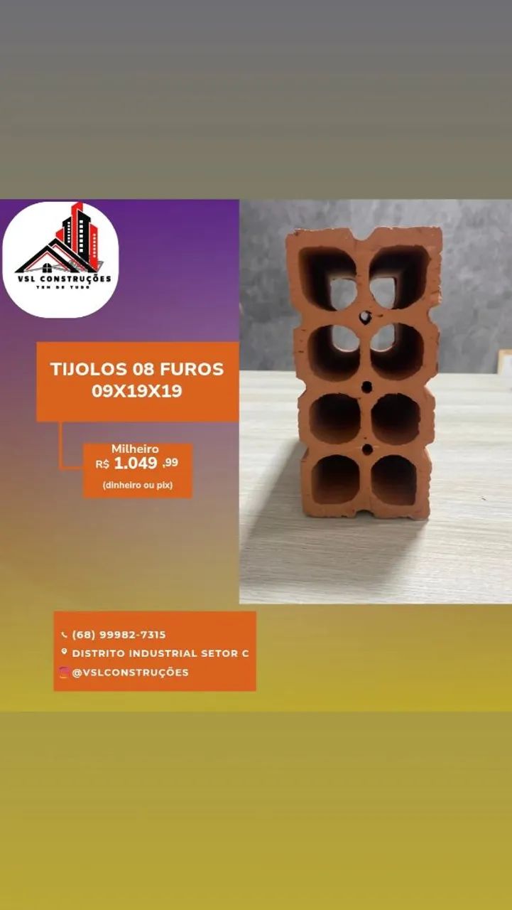 TIJOLOS 8 FUROS 