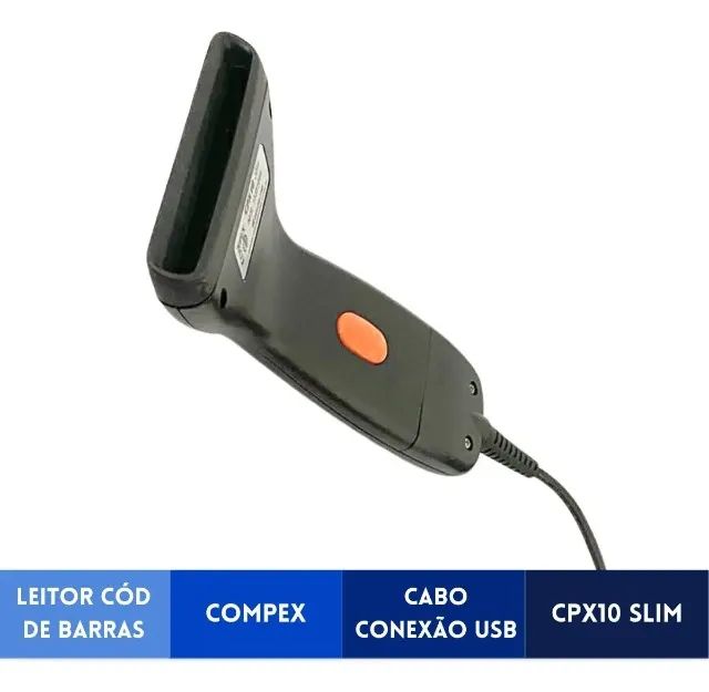 Leitor De Código De Barras Compex Cpx10 Slim Usb